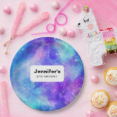 Paarse en Blauwe Galaxy Space Abstract Verjaardag Papieren Bordje (Feest)