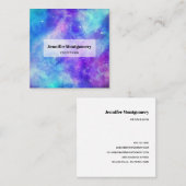 Paarse en Blauwe Galaxy Space Abstract Vierkante Visitekaartje (Voorkant / Achterkant)