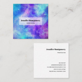 Paarse en Blauwe Galaxy Space Abstract Vierkante Visitekaartje