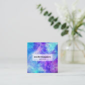 Paarse en Blauwe Galaxy Space Abstract Vierkante Visitekaartje (Staand voorkant)