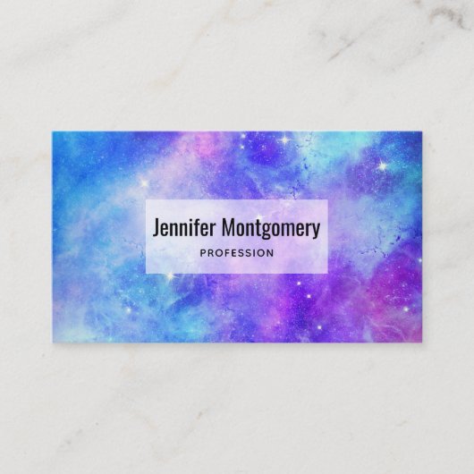 Paarse en Blauwe Galaxy Space Abstract Visitekaartje (Voorkant)