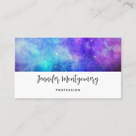 Paarse en Blauwe Galaxy Space Abstract Visitekaartje (Voorkant)