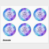 Paarse en Blauwe Galaxy Space Abstracte Keuken Ronde Sticker (Vel)