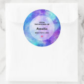 Paarse en Blauwe Galaxy Space Abstracte Keuken Ronde Sticker (Tas)