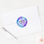 Paarse en Blauwe Galaxy Space Bruiloft Bedankt Ronde Sticker (Envelop)