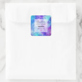 Paarse en Blauwe Galaxy Space Candle Business Vierkante Sticker (Tas)