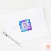 Paarse en Blauwe Galaxy Space Candle Business Vierkante Sticker (Envelop)