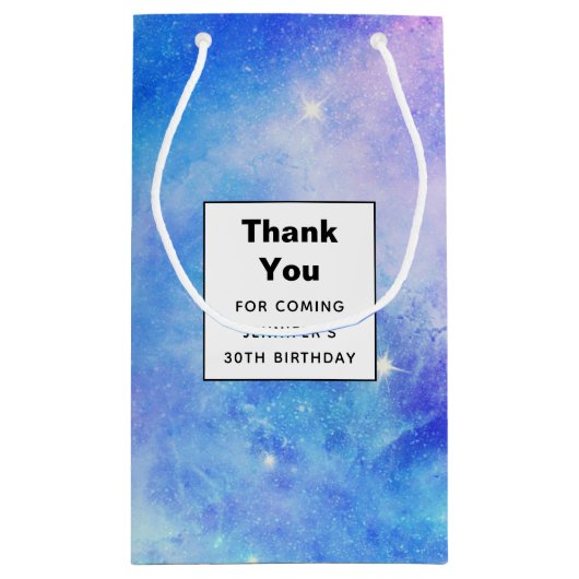 Paarse en Blauwe Galaxy Space Verjaardag Bedankt Klein Cadeauzakje (Achterkant)