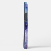 Paarse en Blauwe Galaxy Waterverf Initiaal Case-Mate iPhone Case (Achterkant / Rechts)