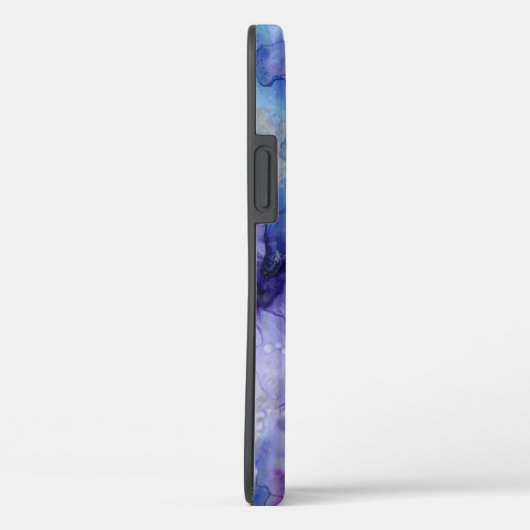 Paarse en Blauwe Galaxy Waterverf Initiaal Case-Mate iPhone Case (Achterkant / Rechts)