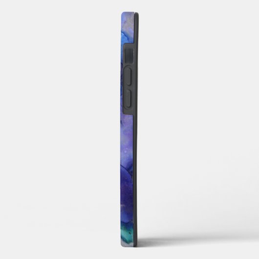 Paarse en Blauwe Galaxy Waterverf Initiaal Case-Mate iPhone Case (Achterkant / Links)