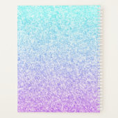Paarse en blauwe Glitter Monogram Naam Gepersonali Planner (Achterkant)