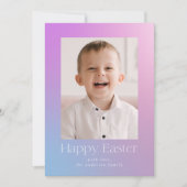 Paarse en blauwe gradiënt Pasfoto Feestdagenkaart (Voorkant)