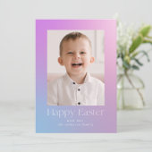 Paarse en blauwe gradiënt Pasfoto Feestdagenkaart (Staand voorkant)