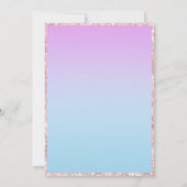 Paarse en Blauwe Gradiënt Tropische Pool Party Kaart (Achterkant)