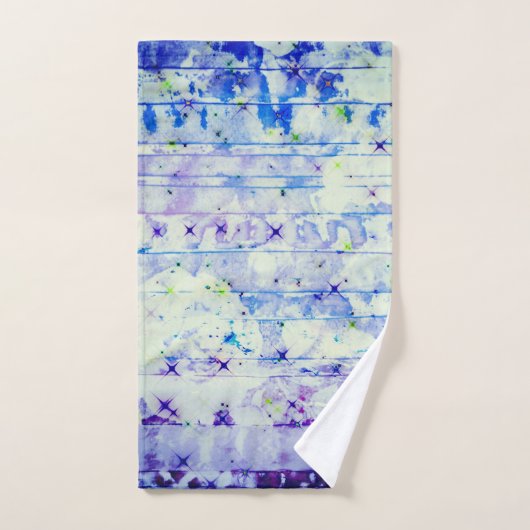 Paarse en blauwe handdoekset bad handdoek (Handdoek)