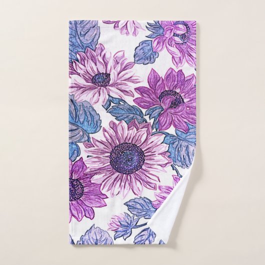 Paarse en blauwe handdoekset voor fijne zweetafdek bad handdoek (Handdoek)