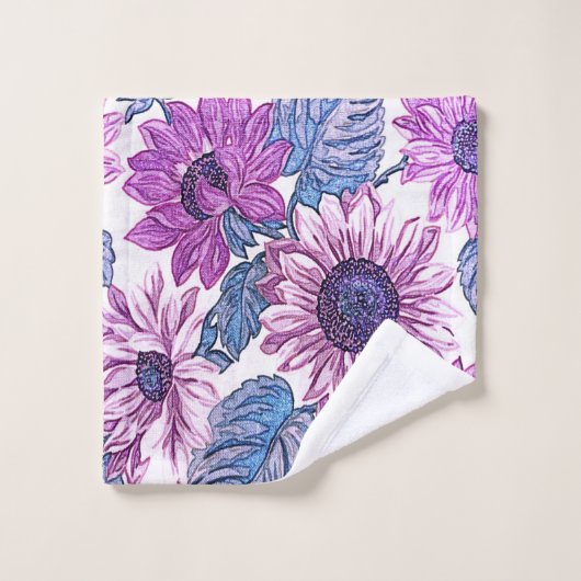 Paarse en blauwe handdoekset voor fijne zweetafdek bad handdoek (Wasdoekje)