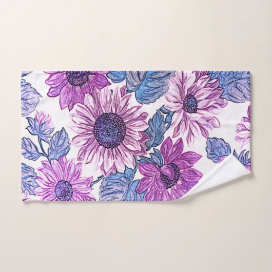 Paarse en blauwe handdoekset voor fijne zweetafdek bad handdoek (Handdoek)