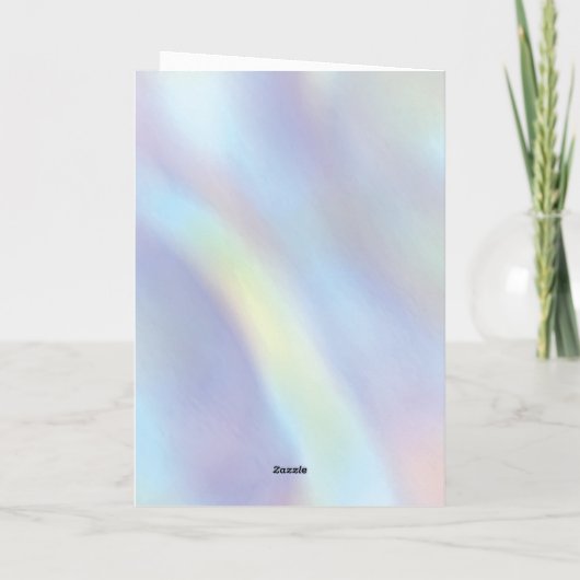 Paarse en blauwe holografische foto Afstuderen Bedankkaart (Achterkant)