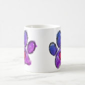 Paarse en Blauwe Hondenliefhebber Tekenende Waterv Koffiemok (Center)