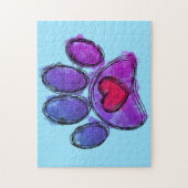 Paarse en Blauwe Hondenliefhebber Tekenende Waterv Legpuzzel (Verticaal)