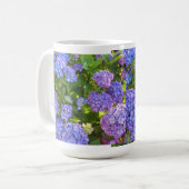 Paarse en blauwe hydrangeas koffiemok (Voorkant links)
