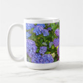 Paarse en blauwe hydrangeas koffiemok (Links)