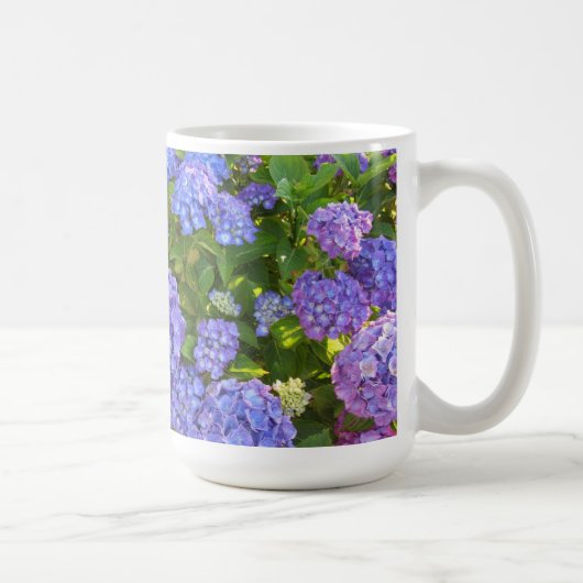 Paarse en blauwe hydrangeas koffiemok (Rechts)
