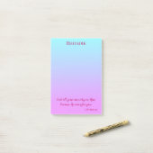 Paarse en Blauwe  Inspirerend Vrede Post-it® Notes (Op bureau)