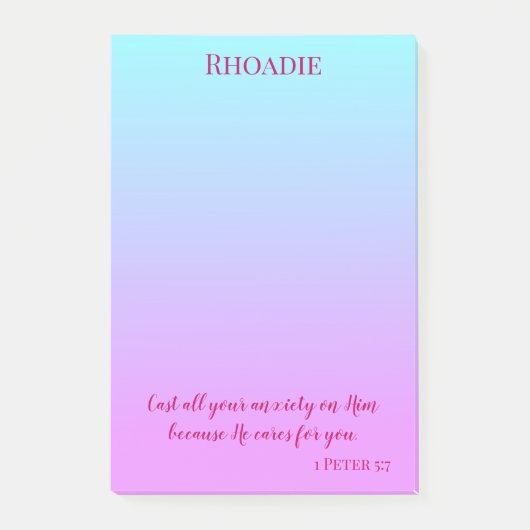 Paarse en Blauwe  Inspirerend Vrede Post-it® Notes (Voorkant)