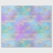 Paarse en blauwe Iridescent & Roos Gold Foil Paint Cadeaupapier (Vlak)