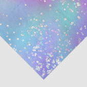 Paarse en Blauwe Iridescente Holo Verfspetters Tissuepapier (Detail)