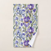 Paarse en blauwe iris bad handdoek (Handdoek)