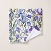 Paarse en blauwe iris bad handdoek (Wasdoekje)