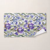 Paarse en blauwe iris bad handdoek (Handdoek)