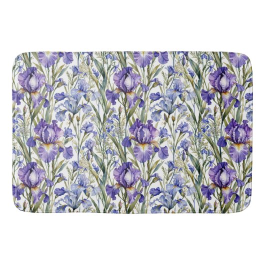 Paarse en blauwe iris badmat (Voorkant)