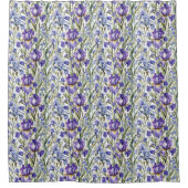 Paarse en blauwe iris douchegordijn (Voorkant)