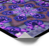 Paarse en blauwe Iris-ventilatorbenzine, mozaïekmo Poster (Hoek)