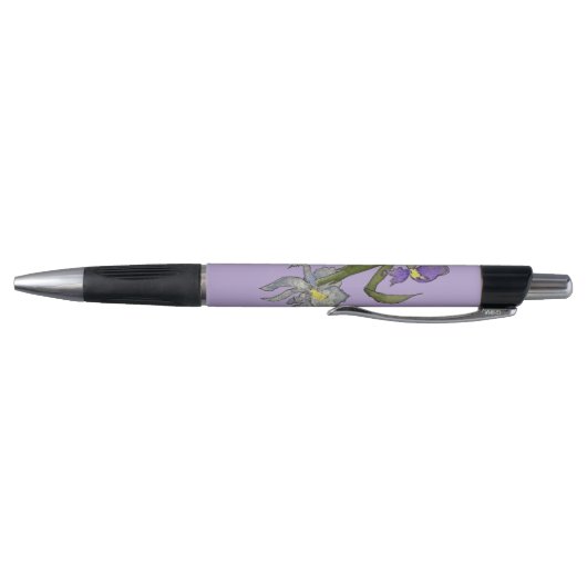 Paarse en blauwe iris Waterverf bruiloft Pen (Bodem)
