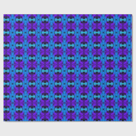 Paarse en blauwe Kaleidoscoop Fractal Patroon Cadeaupapier