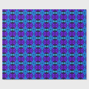 Paarse en blauwe Kaleidoscoop Fractal Patroon Cadeaupapier