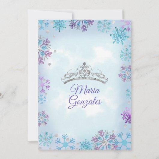 Paarse en blauwe kerst kaart (Achterkant)