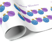 Paarse en blauwe kerstaven cadeaupapier (Rol Hoek)