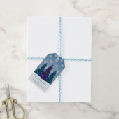 Paarse en blauwe kerstboom cadeau Labels Cadeaulabel (Met Touw)