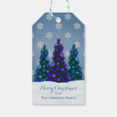 Paarse en blauwe kerstboom cadeau Labels Cadeaulabel (Achterkant)