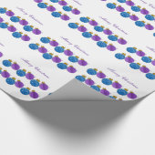 Paarse en blauwe kerstdecoraties cadeaupapier (Hoek)