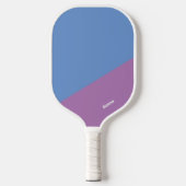 Paarse en blauwe kleurenblok met naam pickleball paddle (Voorkant)