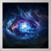 Paarse en blauwe kosmische oogwolken poster (Voorkant)