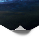 Paarse en blauwe kosmische oogwolken poster (Hoek)